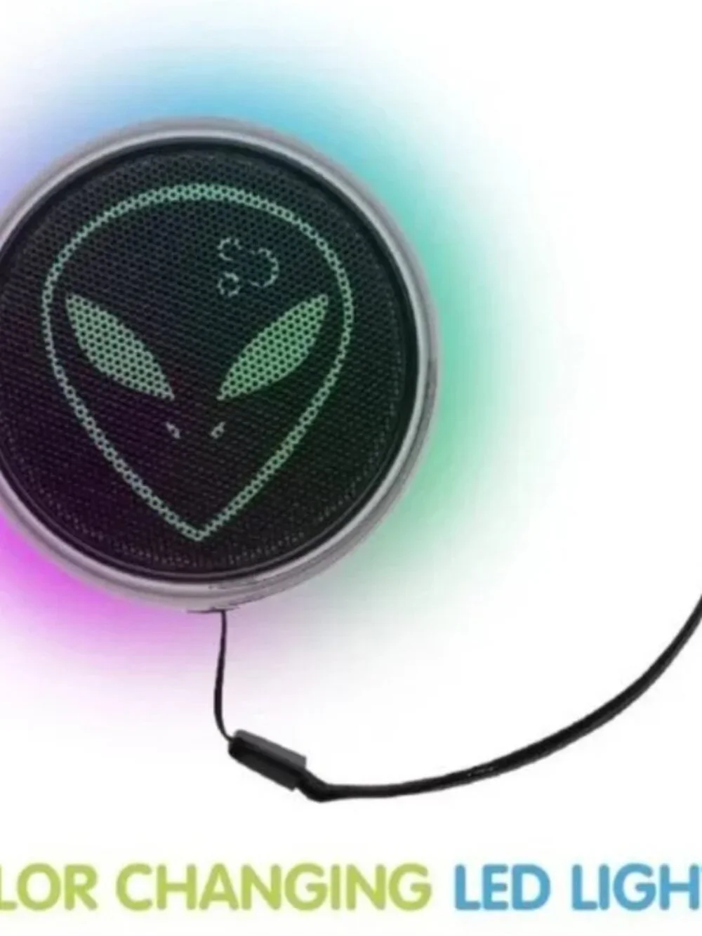 New Alien Bluetooth Portable Speaker LED Lights Rechargeable Battery - Recharges